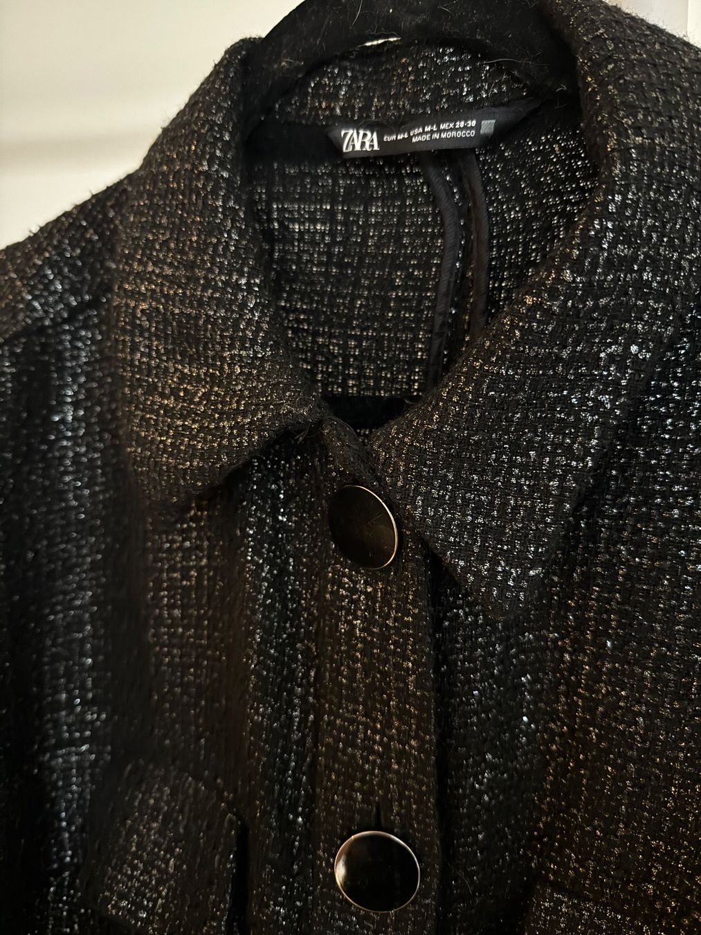 Zara Giacche: Zara Black Shimmer Overshirt / Lightweight Jacket – Usato da Zürich venduto da di_archive 3