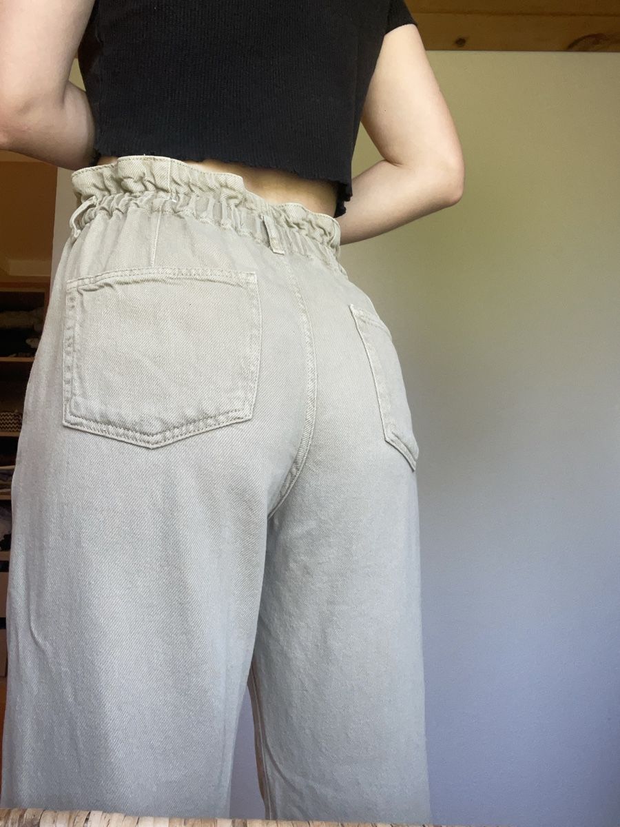 Mango Pantaloni: Mango, Stoffhose, beige/grünlich – Usato da Lenggenwil venduto da mai_2m5q 1