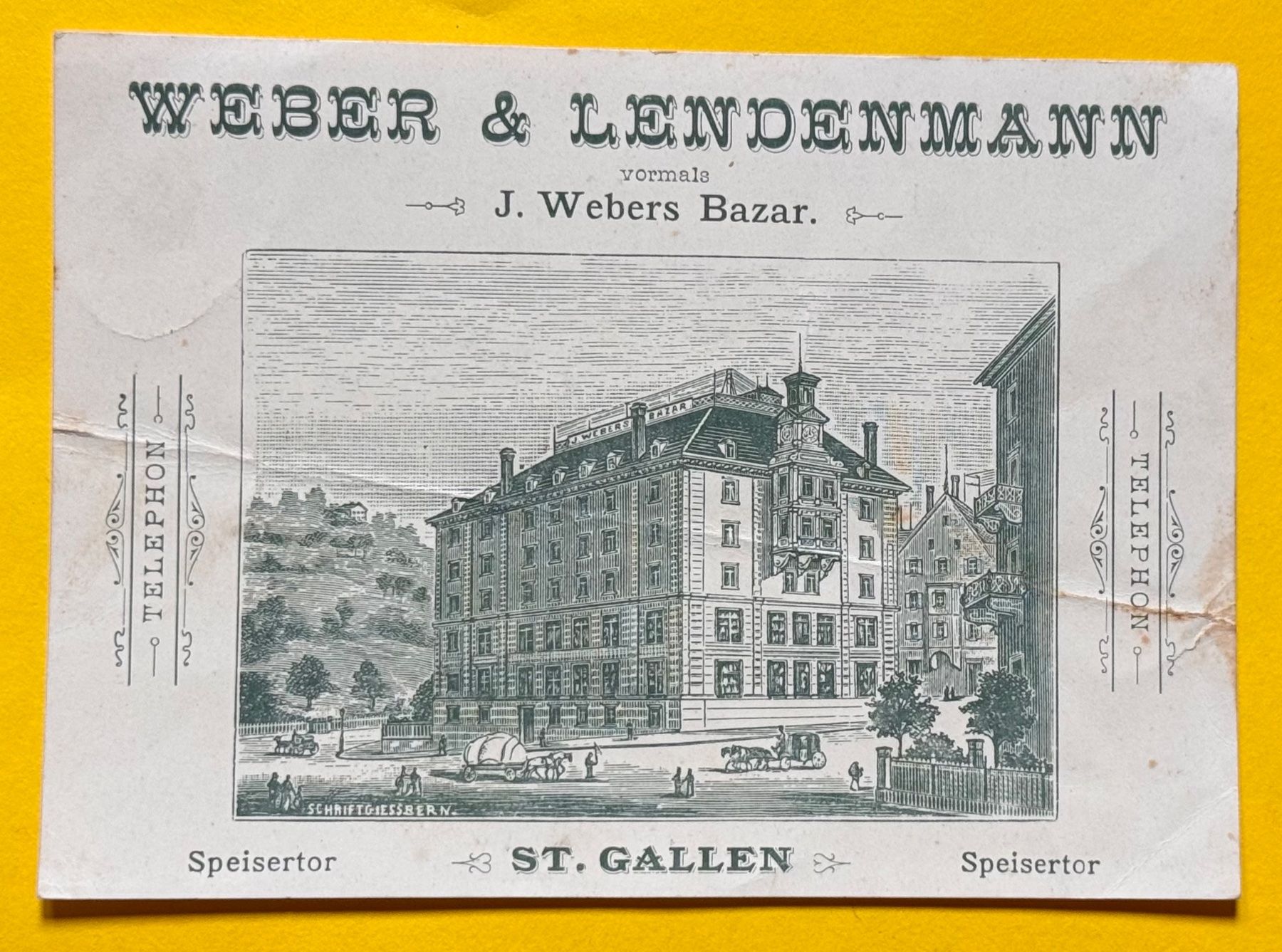 Ansichtskarten: Alte Ansichtskarte WEBER & LENDENMANN St. Gallen – Gebraucht aus Andwil SG von Ariisa1234