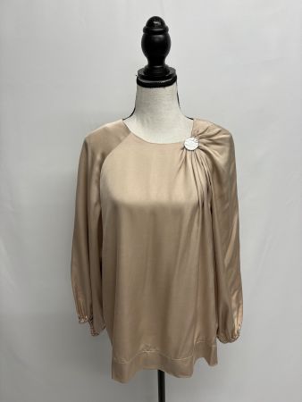 InWear Satin Bluse Gr. 40 creme beige langarm elegant