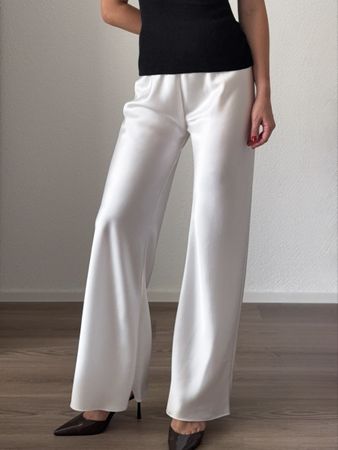 Seidenhose Off-White 100% Seide XS 34 Swiss made Hose Seide