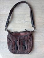dunkelbraune Ledertasche (echtes Leder) Marke Varese