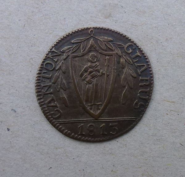 Alle Münzen: Glarus ++ 1 Schilling 1813 – Gebraucht aus Walkringen von Casablanca777