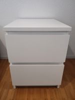 White Bedside Table with Two Drawers