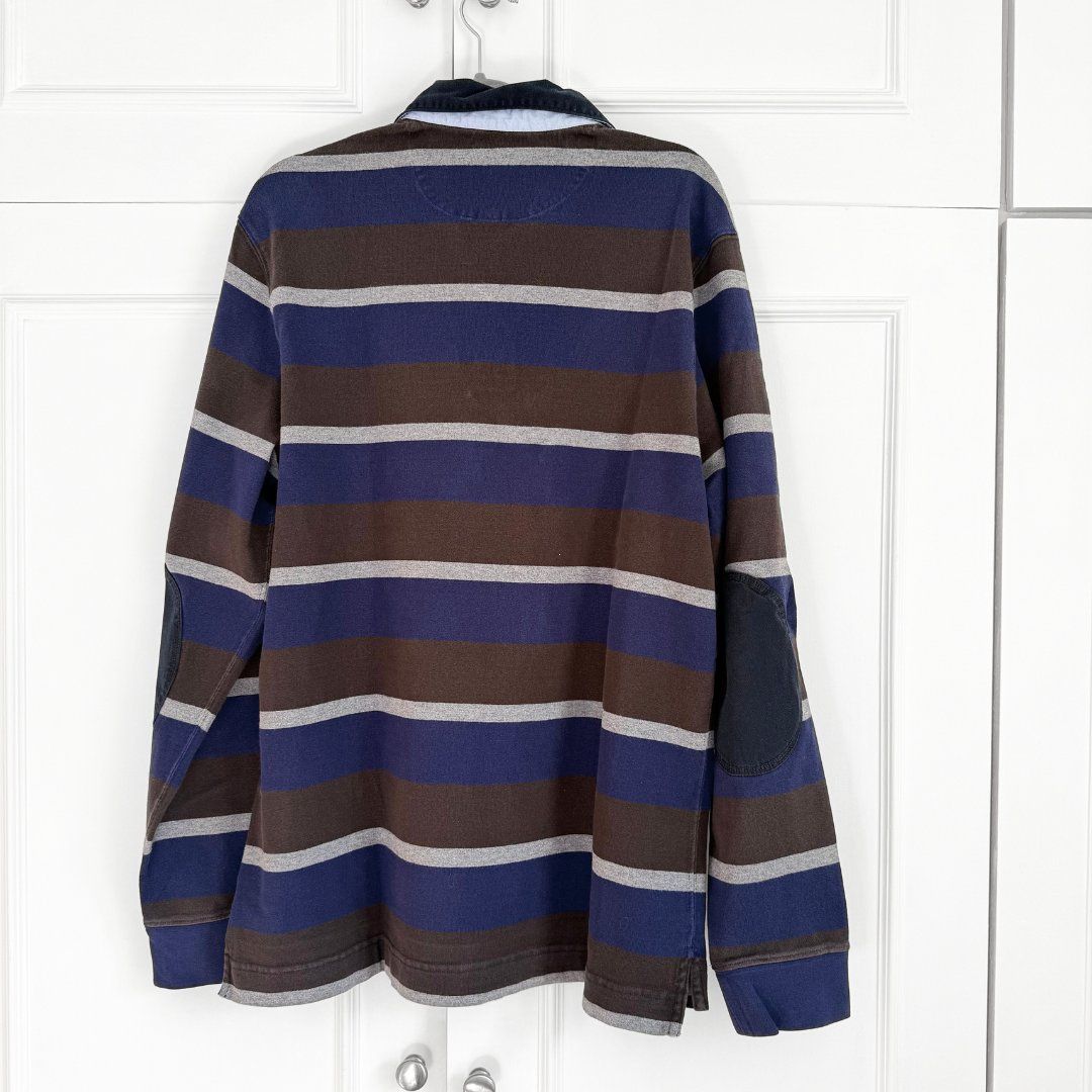 Massimo Dutti Polo-Shirts: MASSIMO DUTTI Polo Rayé Bleu & Brun - Taille XL – Gebraucht aus Vevey von secondlifevevey 2