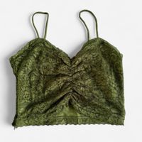 Spitze Crop Top Grün