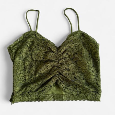 Spitze Crop Top Grün