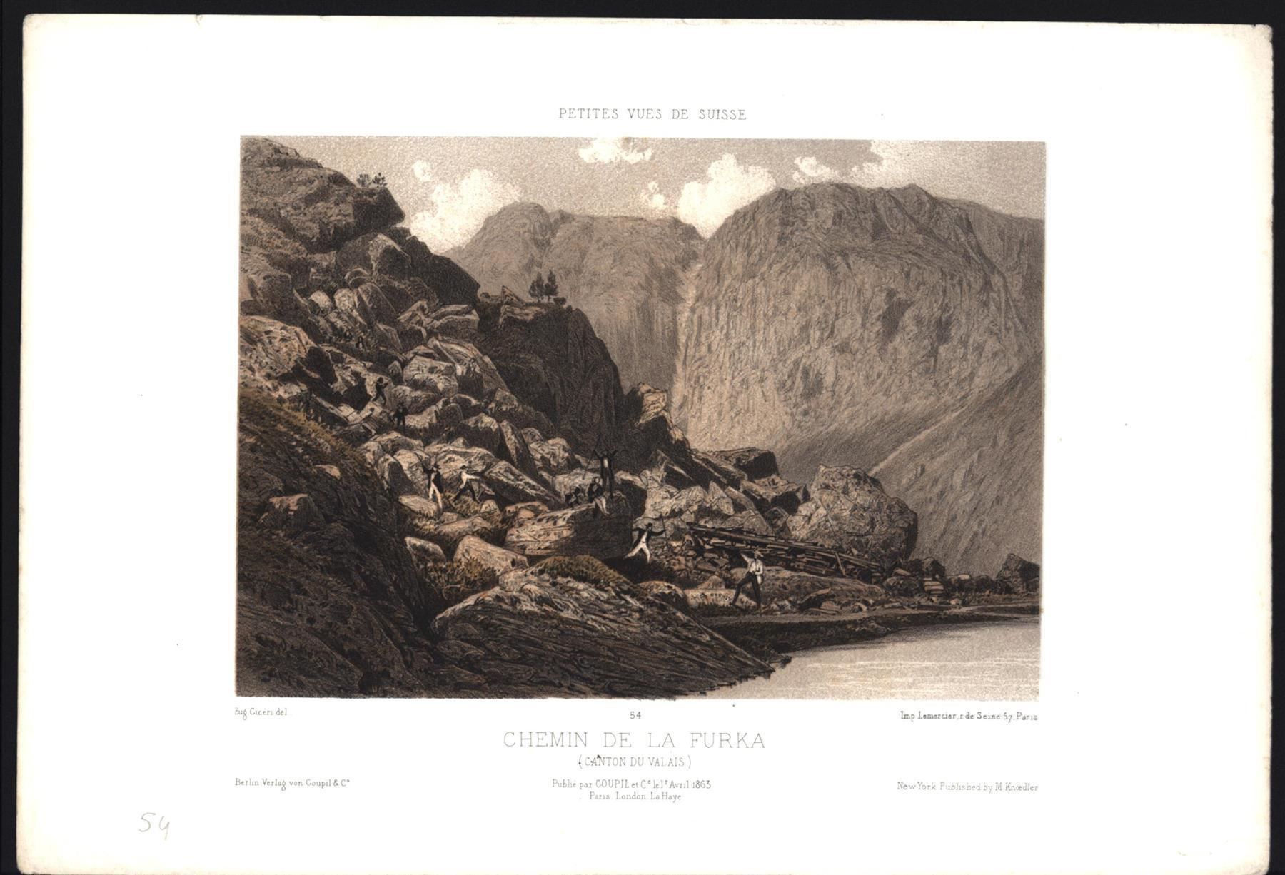 Gravures: Furka Original Tonlitho 1863 – D'occasion à Rafz par Helvet32