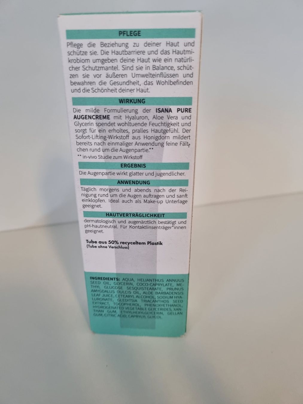 Cura del viso: ISANA pure Augencreme / OVP – Nuovo e nell'imballaggio originale da Zofingen venduto da Felpa 1