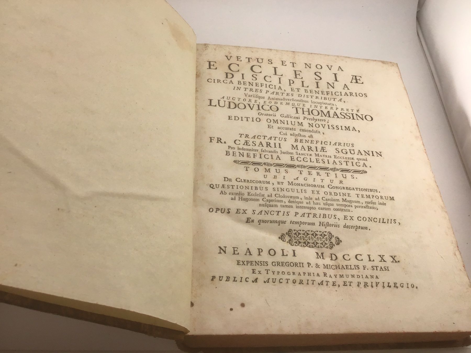 Libri: Vetus, Et Nova ECCLESIASTICA  DISCIPLINA 1769 – Usato da Nods venduto da loredana18 6