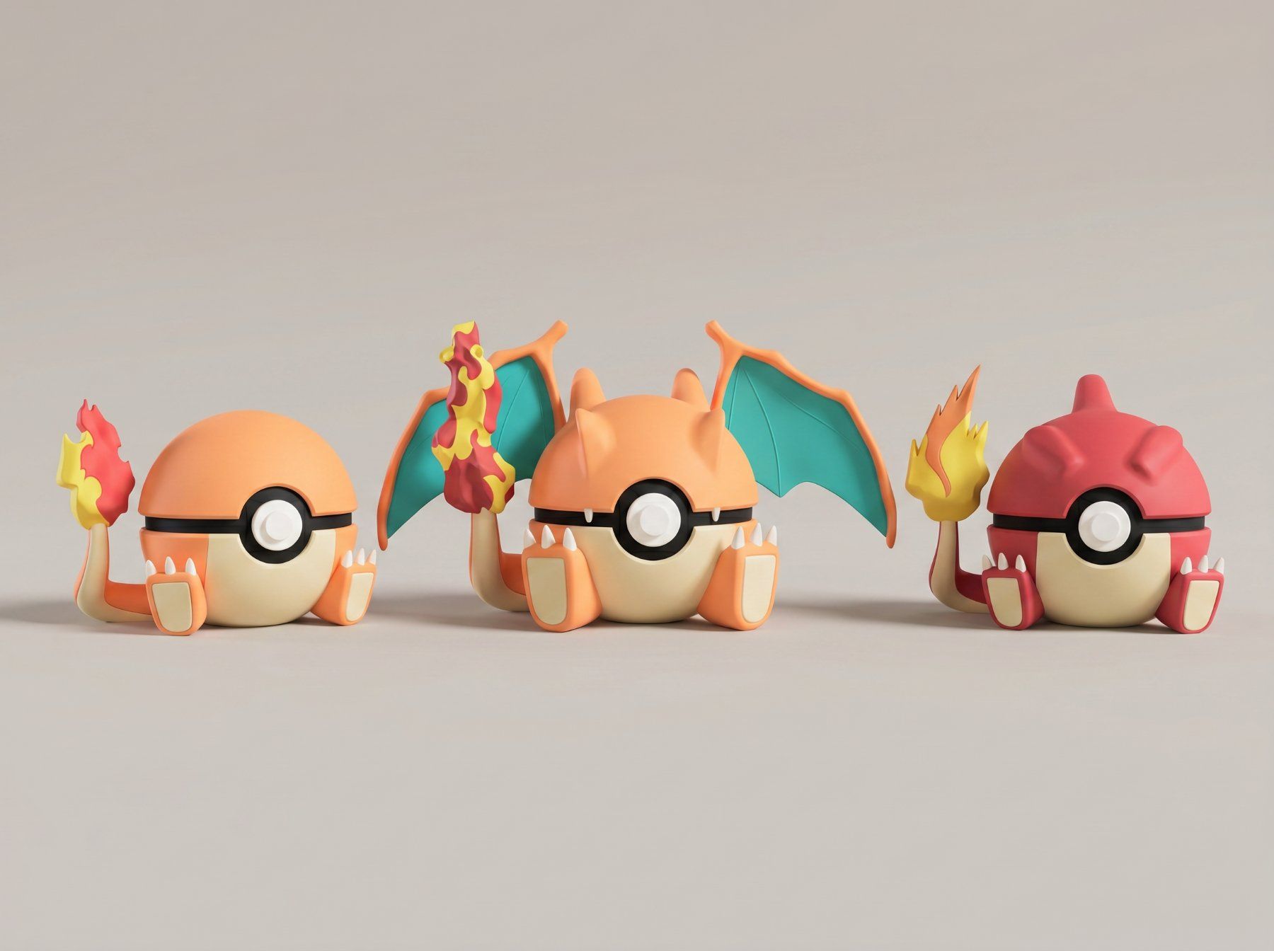 Figuren: Pokeball Charizard Set - 3D Printed – Neu (gemäss Beschreibung) aus Ligornetto von Nero_Forma_3D