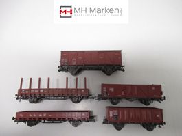 Roco 5-teiliges braunes Güterwagenset der DB/SNCF o.OVP DC