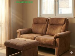 Sofa Wildleder-Sofa mit Fuss-Schemel