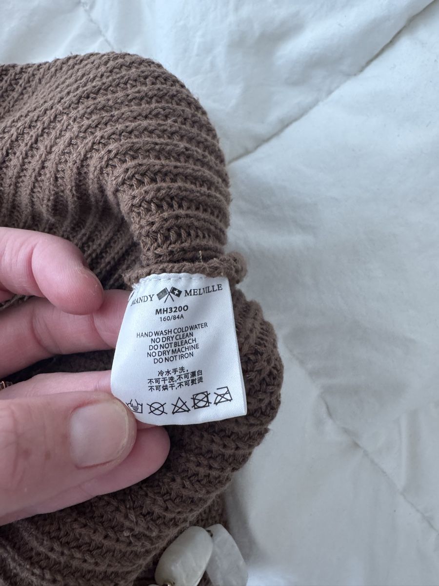 Brandy Melville Maglioni & Felpe: Pull col roulé Brandy Melville brun coton acrylique – Usato da Genève venduto da lejardindesvetements 3