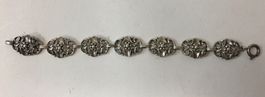 Armband Silber floral verziert, mit Stempel, schöner Zustand