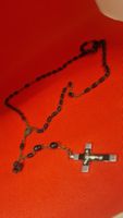 Rosenkranz antik, Gebetskette mit Kreuz, Holz, Top Zustand