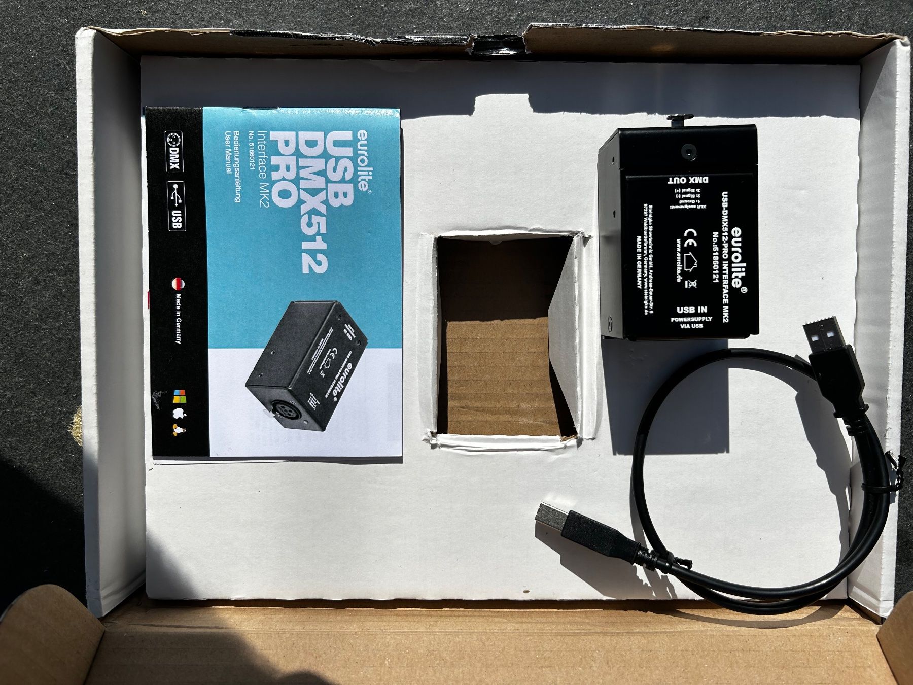 Cavi: Eurolite USB DMX512 Pro Interface MK2 neuwertig – Nuovo (secondo la descrizione) da Sax venduto da ZaFrisch 1