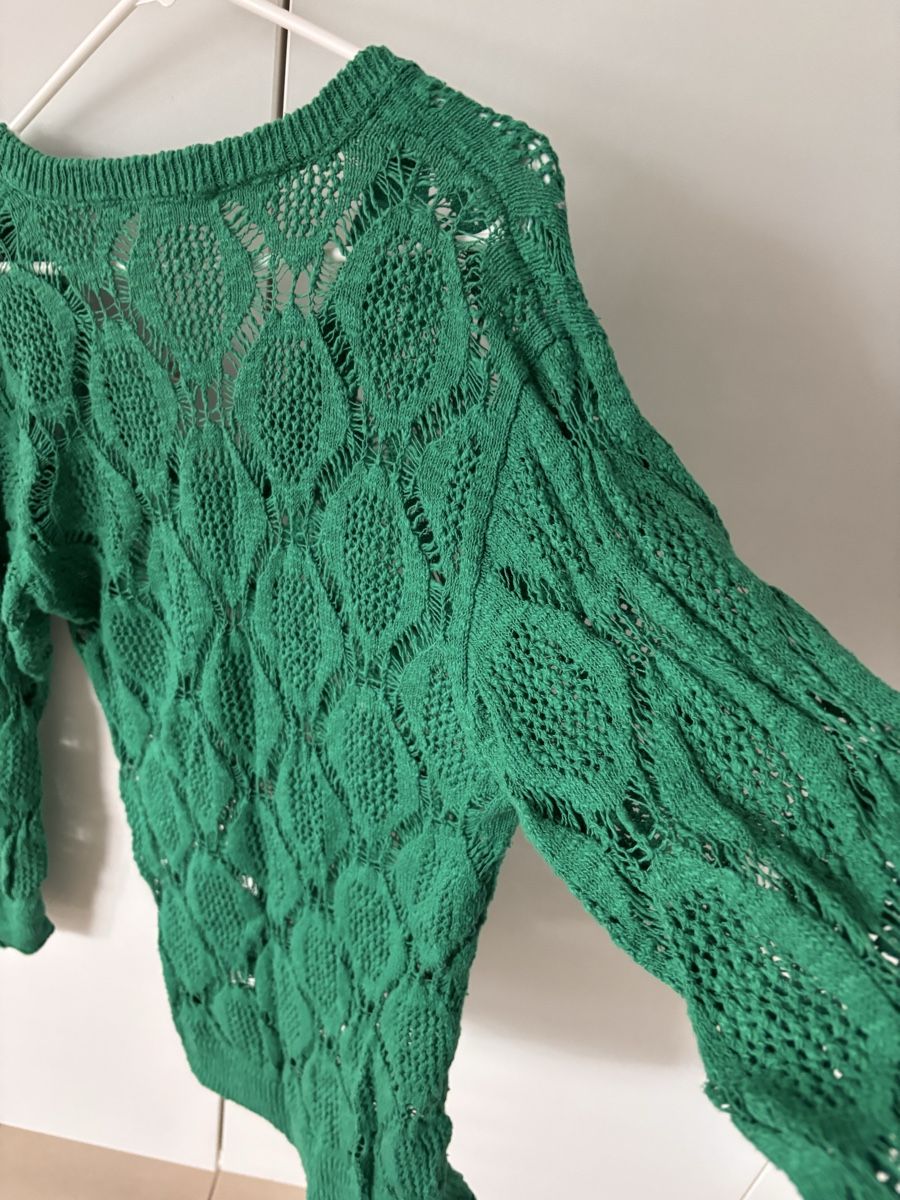 Chloé Maglioni & Felpe: See By Chloe Green Knit Sweater Openwork Pattern Size S – Usato da Fribourg venduto da aix_fs82 5