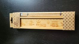 Nachhaltiges Holz-Etui Chateaux de la Loire, 4 Bleistifte