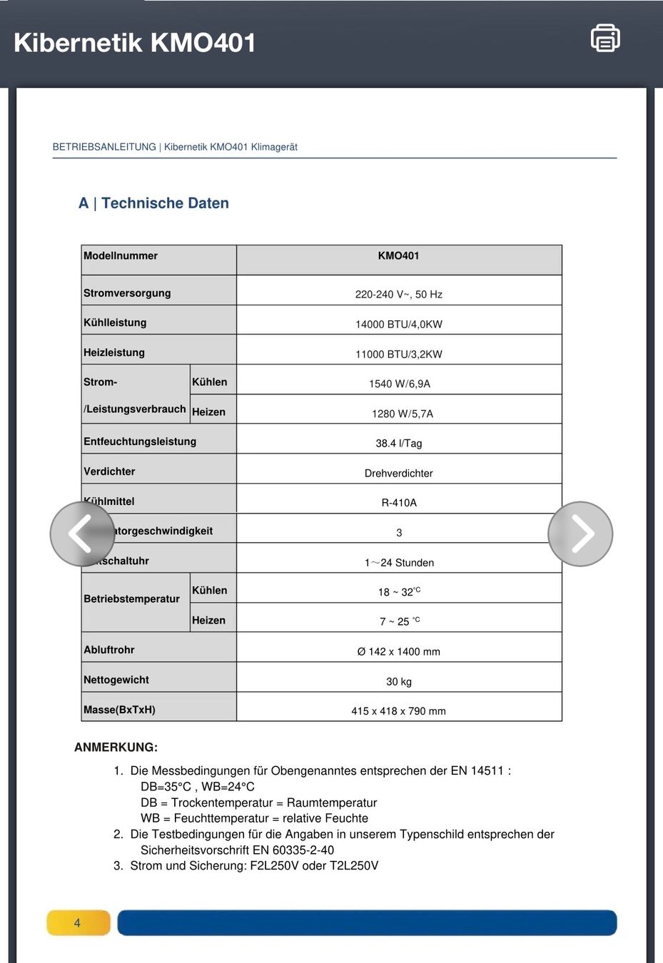 Kibernetik Klimageräte: Klimagerät KIBERNETIK KMO401 mobile – Gebraucht aus Zürich von sandrovics 3