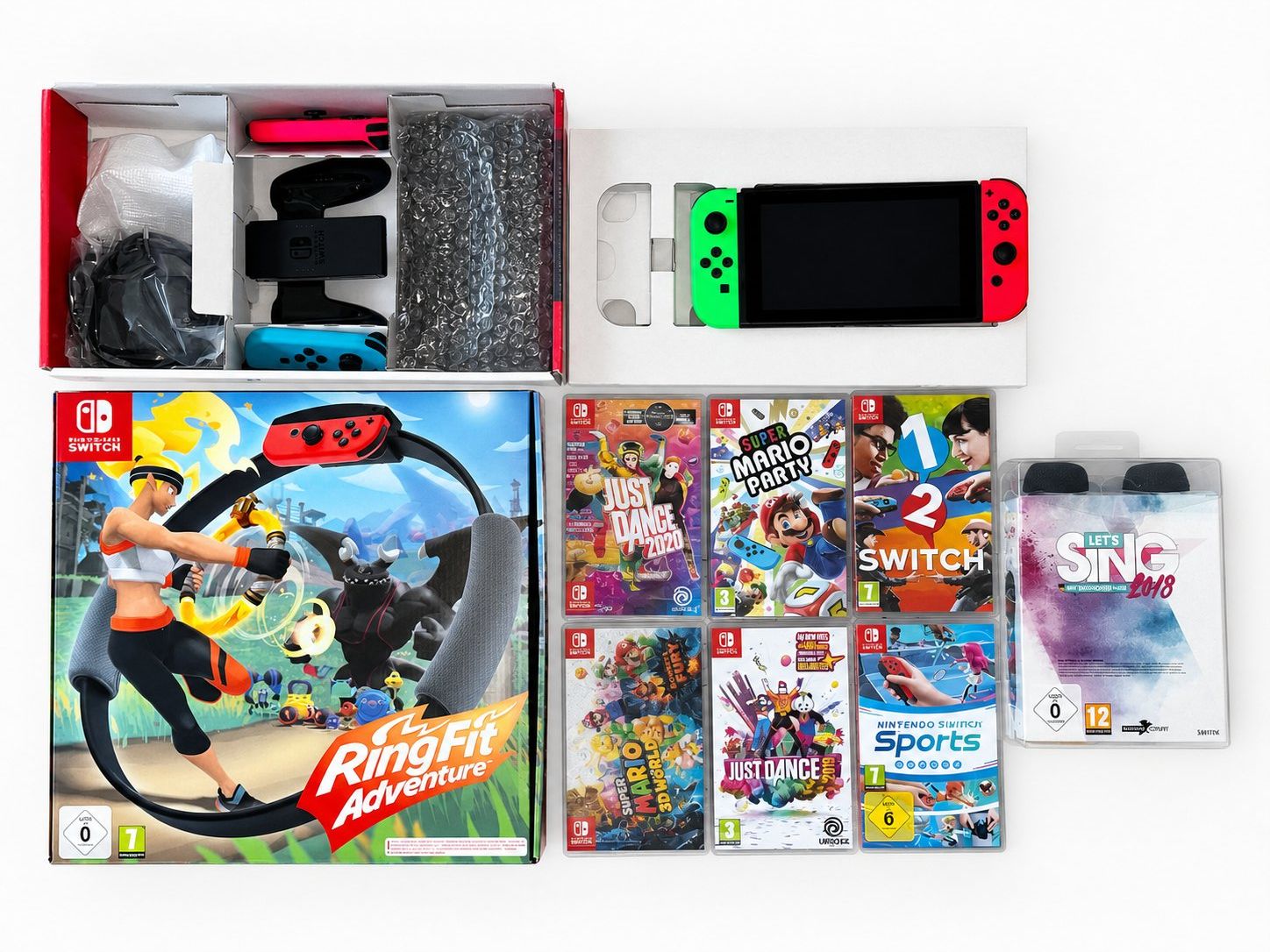 Nintendo Console: Nintendo Switch Boundle (Ring Fit + Let's Sing + Games) – Usato da Niedergösgen venduto da DonNotorious