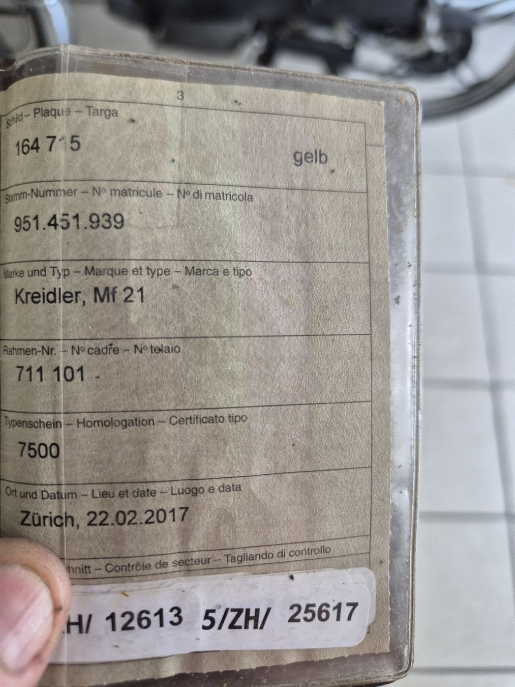 Kreidler Ciclomotori: Mofa Kreidler Flori MF 21 – Difettoso da Wangen b. Olten venduto da madmax05 9