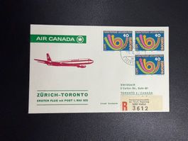 Air Canada Erstflugbrief Zürich-Toronto ab Liechtenstein