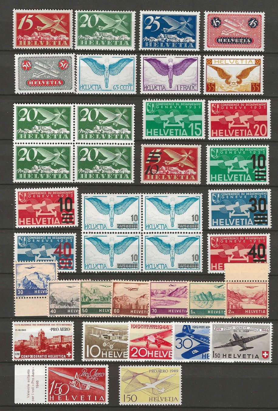 Alle Briefmarken: diverse postfrische Flugpost Marken ** (inkl. Bogen) – Neu (gemäss Beschreibung) aus Gümligen von Geniusbuy