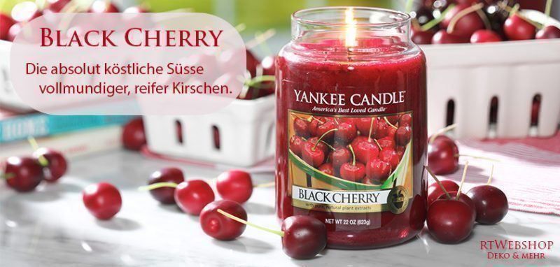 Yankee Candle Candele: Yankee Candle Black Cherry medium Jar – Nuovo e nell'imballaggio originale da Langwiesen venduto da rtWebshop 1