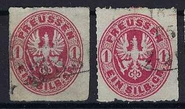 Tutti i francobolli: Preussen 1861 "Adler im Oval" 1 Silber-Groschen gest. – Usato da Hitzkirch venduto da walti1959 1
