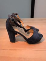Peeptoe Pumps, dunkelblau Suede von Hallhuber, Grösse 37