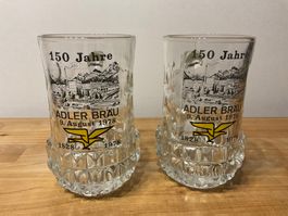2 Bier Humpen  von Adler Bräu Schwanden 150 Jahre