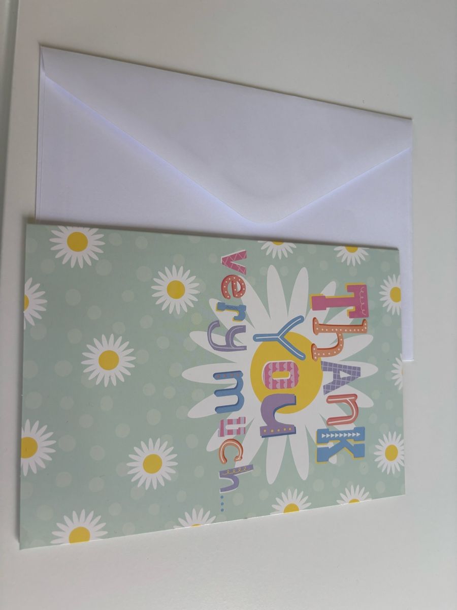 Cartoline: Bunte Danke Karte mit weissem Couvert   – Nuovo e nell'imballaggio originale da Rüti ZH venduto da lau_5yjf