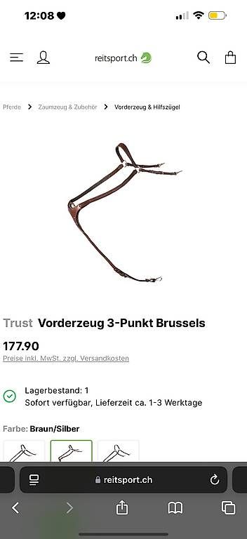 Briglie & Cavezze: Vorderzeug mit Martingal – Usato da Wetzikon ZH venduto da shoush1412 1