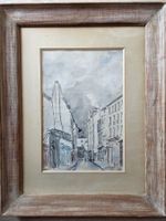antikes Gemälde Bild Paris 1946