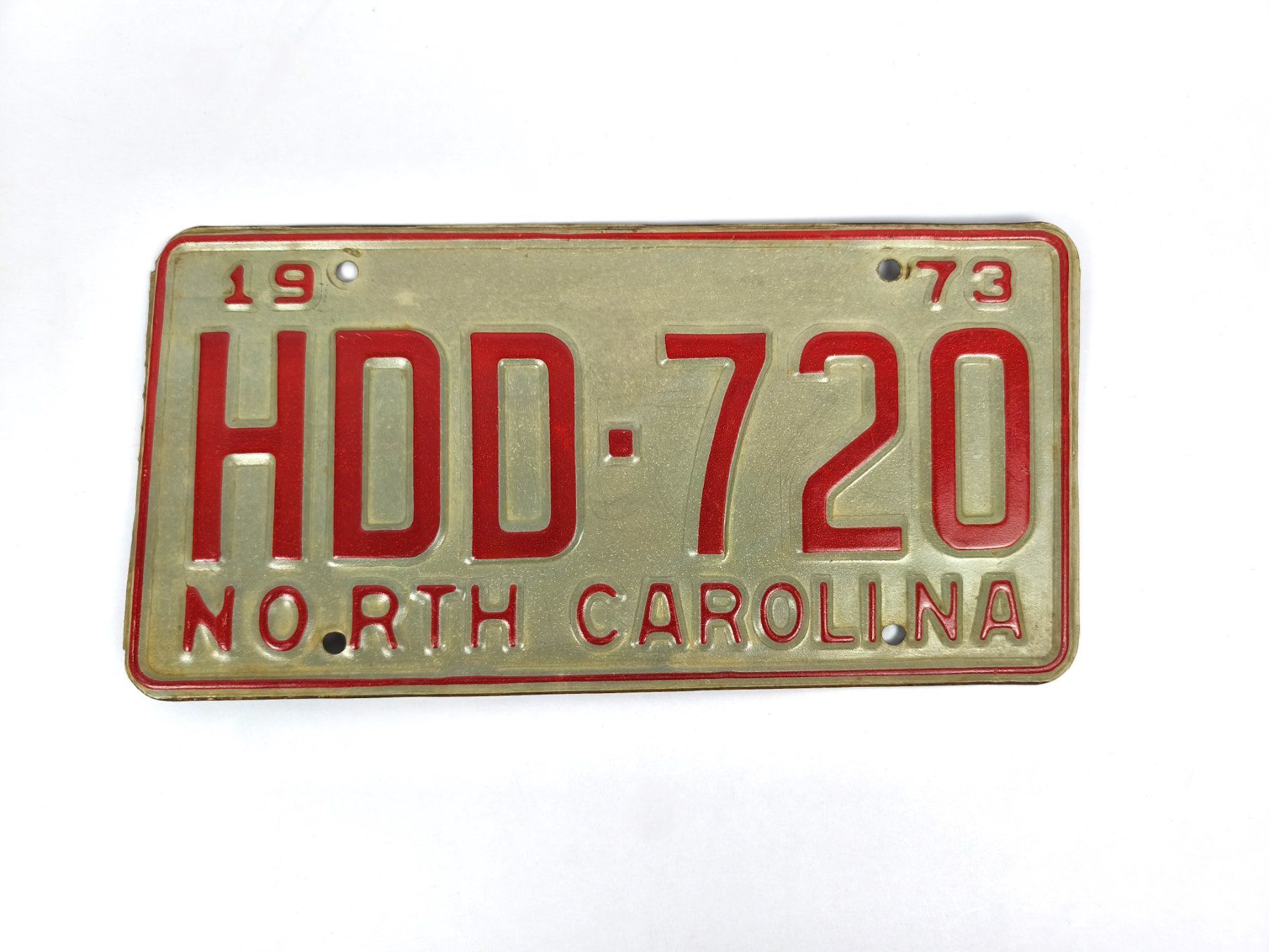 Insegne: NORTH CAROLINA Blech-Schild, Rot & Helles Beige – Usato da Schaffhausen venduto da Restwert_SH
