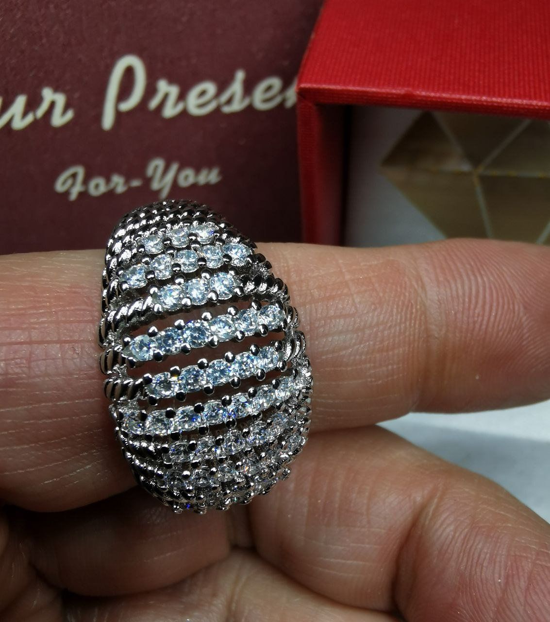 Anelli: Bague argent avec zircons cubiques – Nuovo e nell'imballaggio originale da Reconvilier venduto da Tsma67 6