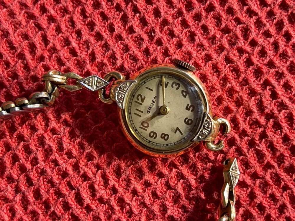 14K Or Massif et Diamants Gruen Montre ancien pour femme’s | Kaufen auf ...
