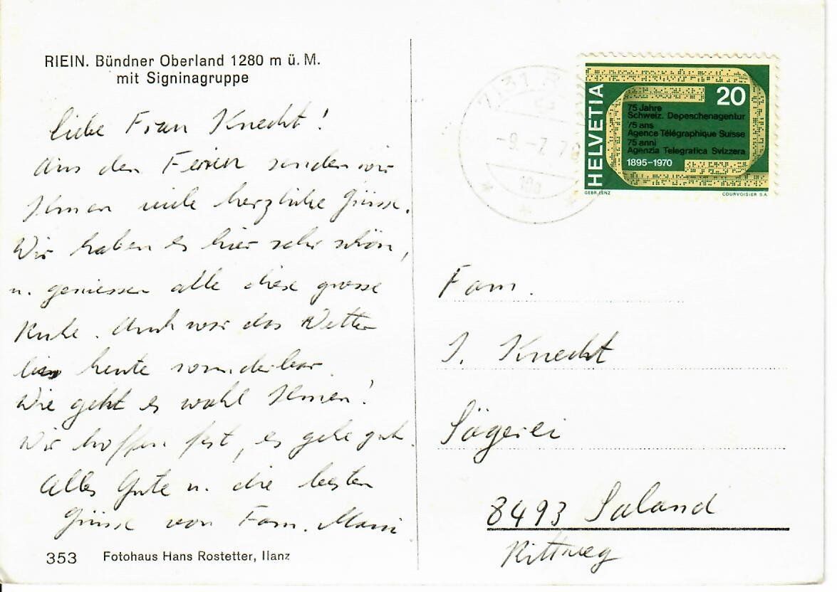 Cartes postales: Riein – D'occasion à Hochdorf par Ziegel-16 1