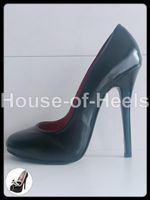 Escarpins 45 talon 16.5cm plateau 1cm simili-cuir noir