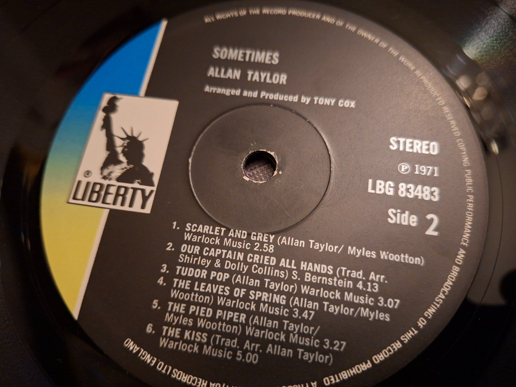 Dischi in vinile: Folk LP - Allan Taylor - Sometimes - 1975 – Usato da Bernex venduto da Wannabehasbeen01 5