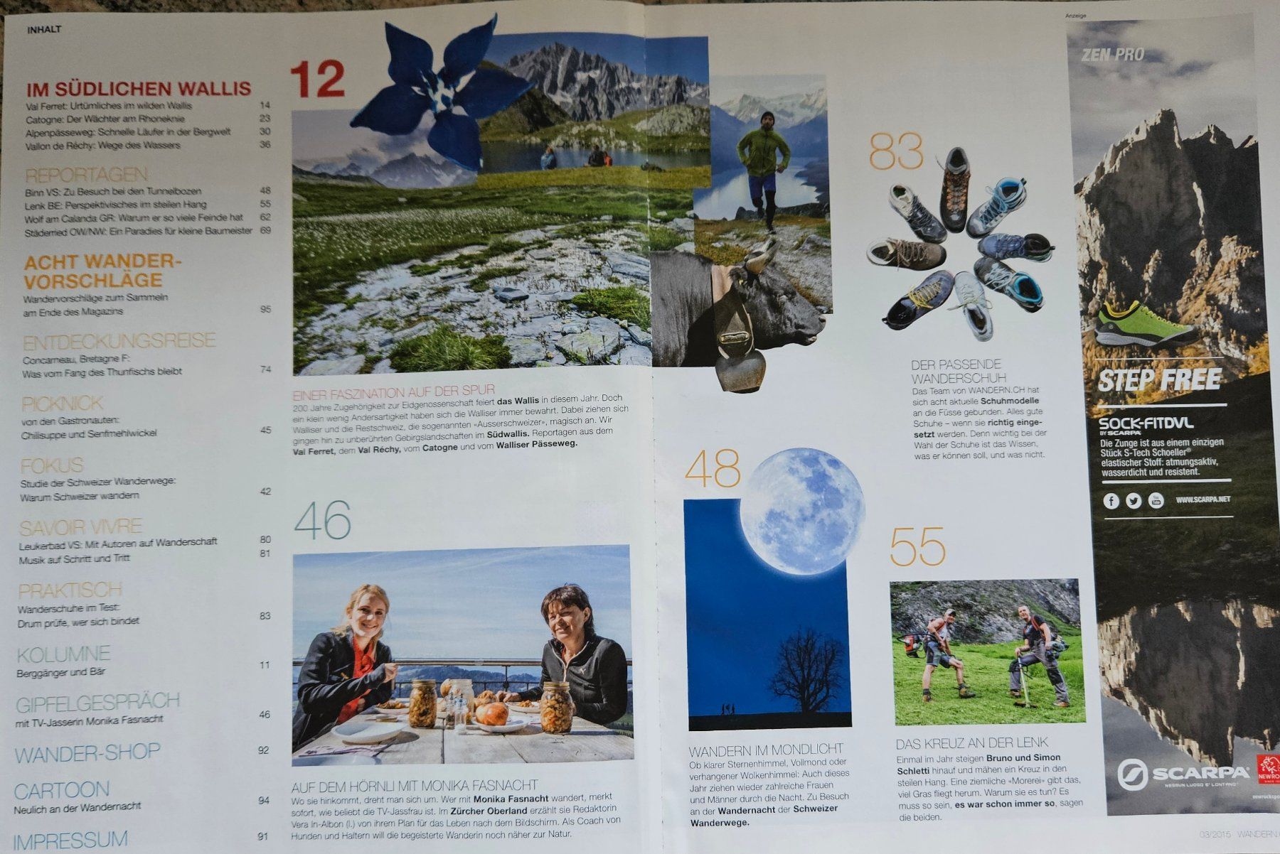 Riviste & Magazine: Wandern.CH Magazin Juni/Juli 3/2015 – Usato da Weinfelden venduto da heibo02 1