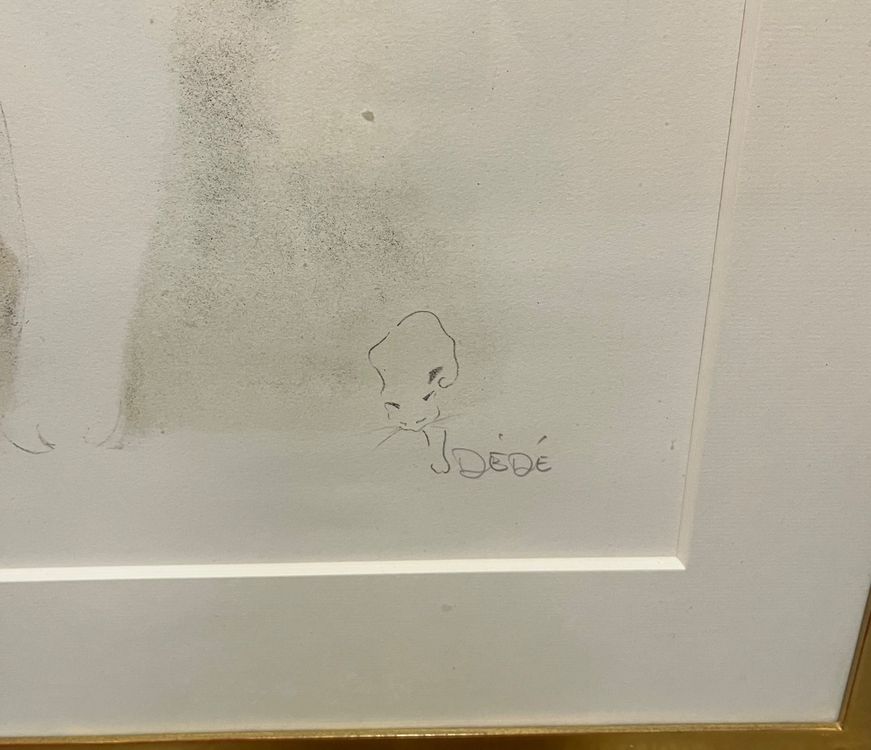 Dedé Moser Katzenbild, gerahmt, signiert 3