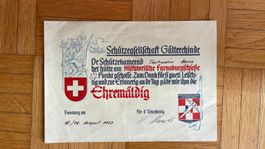 Schützengesellschaft Gälterchinde Ehrendiplom 1973
