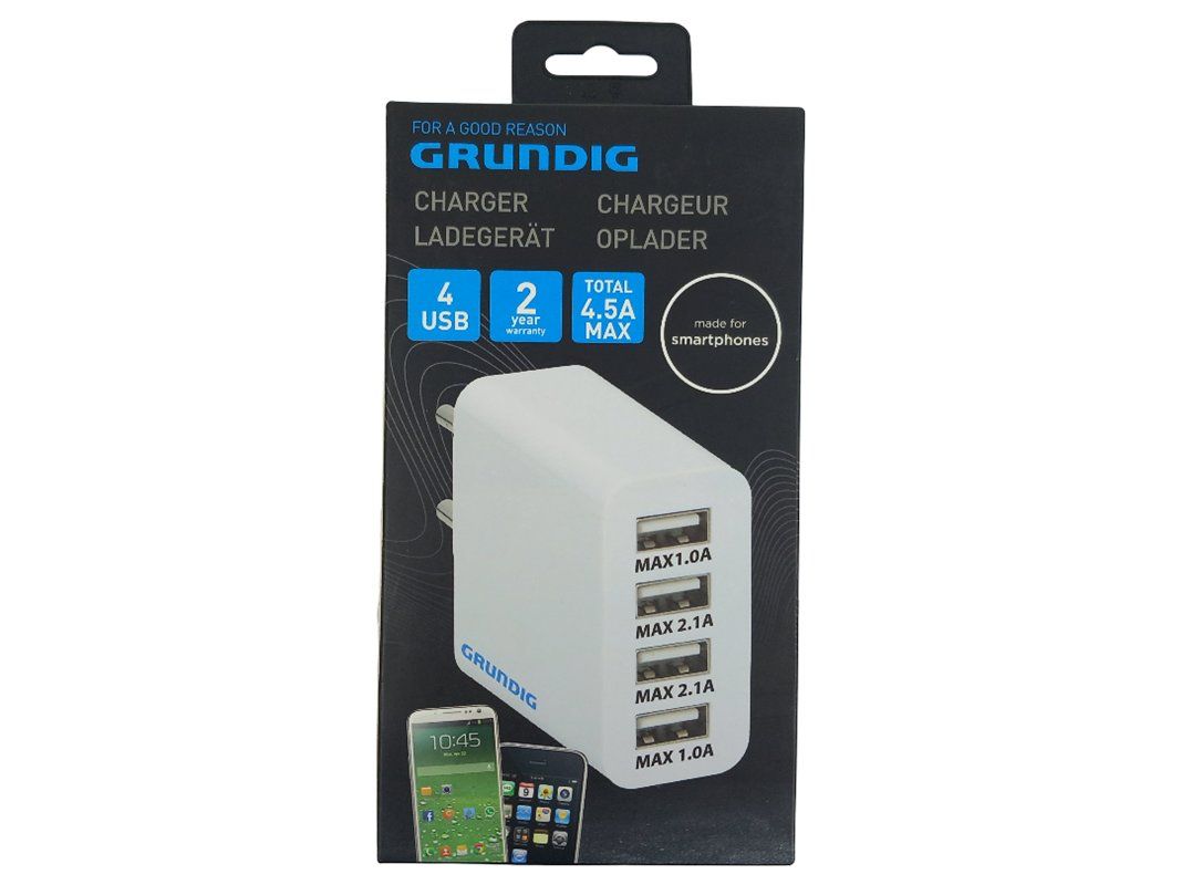 Ladegeräte: GRUNDIG Ladegerät 4 USB – Neu und originalverpackt aus Hünenberg von Restwert_Zug