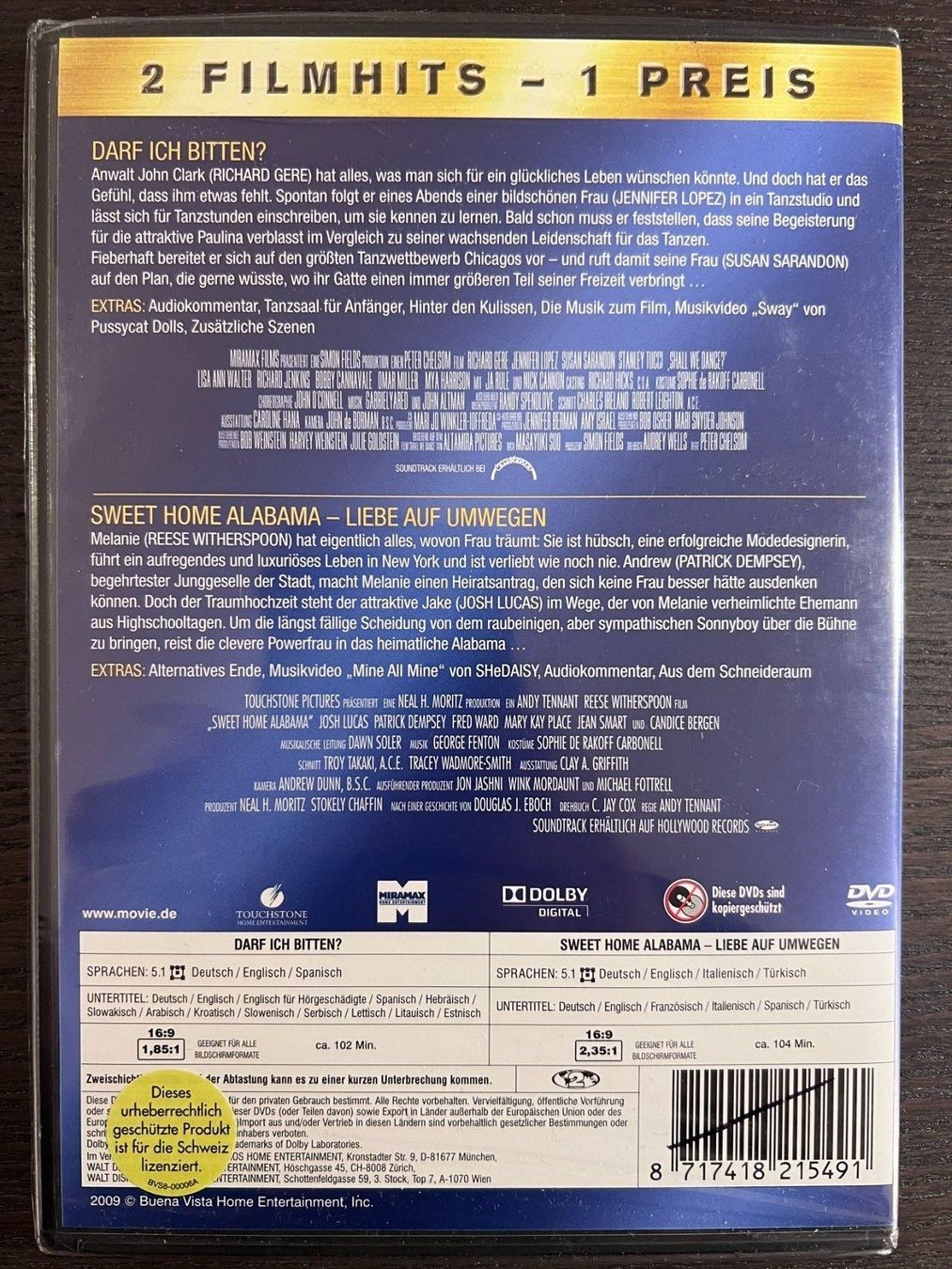 Tutti i DVDs: Darf ich bitten & Sweet Home Alabama – Nuovo e nell'imballaggio originale da Zürich venduto da FilmFreunde 1