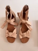 UGG Beige Block Heel Tie Ankle Sandals – Size 40