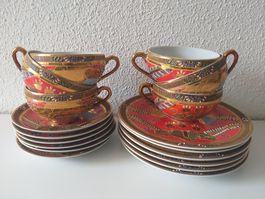 SATSUMA GEISHA LITHOPHANE Service à thé japonais