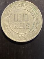 Brésil, 100 Réis 1924 Cupronickel 