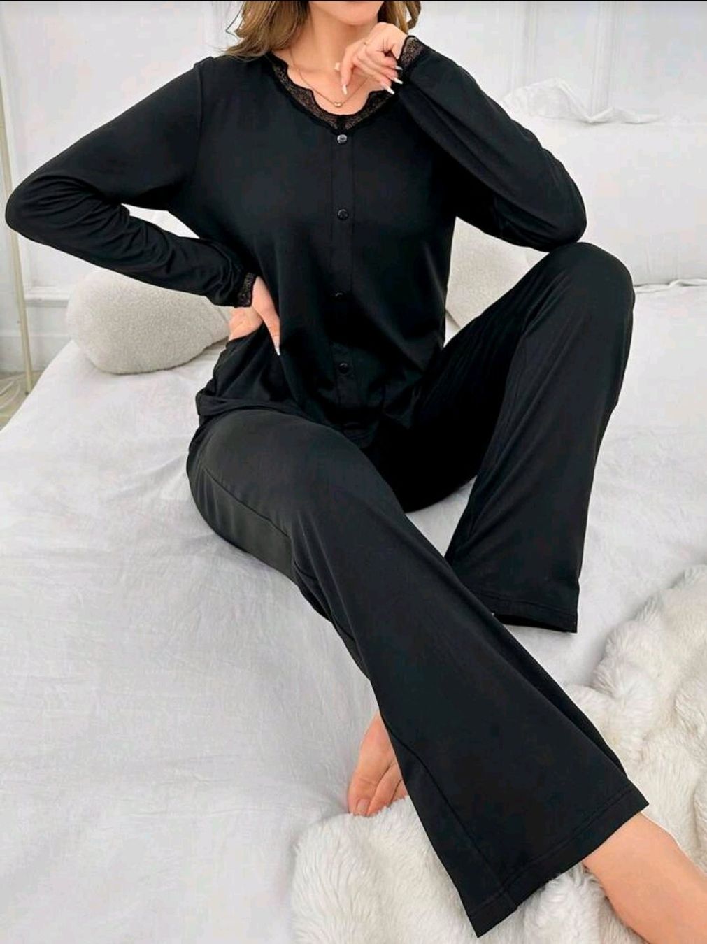 Negligees & Pyjamas: Lounge- & Pyjama-Set - L - mit Spitzendetails – Neu (gemäss Beschreibung) aus Thalwil von VitaMini